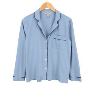 J.Crew Dreamy Cotton Blend Pajama Top Regatta Blue Size XS